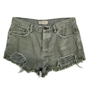 Free People Green Jean Shorts